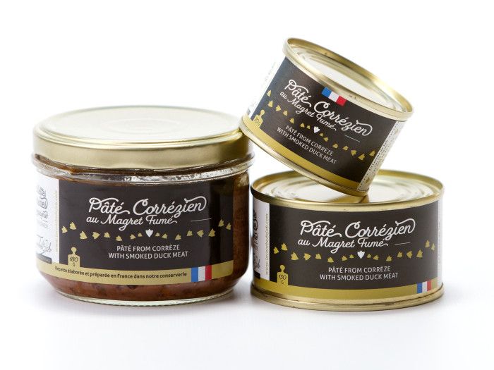 Pâté artisanal au magret fumé fabriqué à Brive en Corrèze