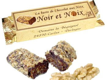 Barre de chocolat noir aux noix