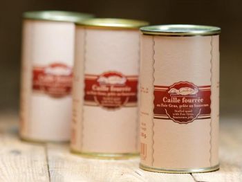 caille farcie au foie gras en boite