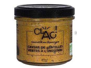 Caviar de lentilles verte &agrave; l'indienne, tartinable v&eacute;g&eacute;tal bio pour l'ap&eacute;ro La Combe de Job Brive
