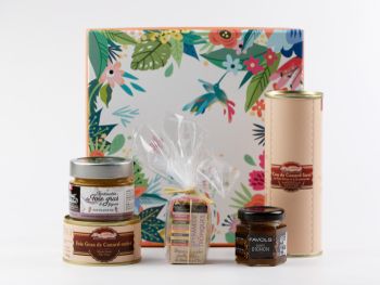 Coffret cadeau gastronomique autour du foie gras et du chocolat – La Combe de Job à Brive, Corrèze.