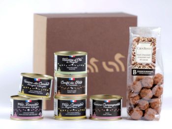 Cadeau gourmand petit budget p&acirc;t&eacute;s rillettes terrines artisanaux La Combe de Job Brive Corr&egrave;ze et truffes au chocolat Domaine de B&eacute;quignol P&eacute;rigord Id&eacute;e &agrave; offrir pour No&euml;l
