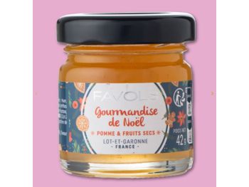 Confiture de No&euml;l pommes et fruits sec Favols. Disponible La Combe de Job Brive et Objat
