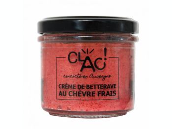 tartinade de betterave au chèvre frais de la maison clac en auvergne