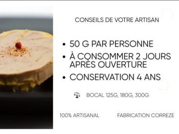 infographie conseil foie gras de canard en bocal quantit&eacute; par personne dur&eacute;e de conservation
