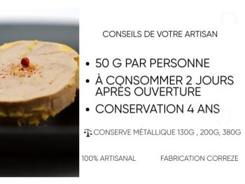 Infographie conseil foie gras entier en conserve quantit&eacute; par personne conservation