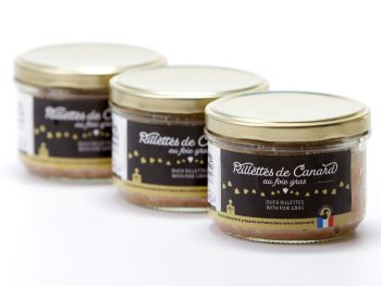 Rillettes au foie gras de canard artisanale, conserverie en Corrèze France