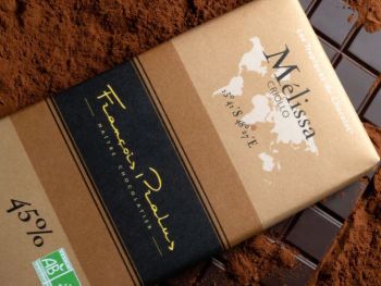 tablette chocolat lait 45% m&eacute;lissa maison pralus, a retrouver &agrave; la boutique la combe de job Brive Corr&egrave;ze