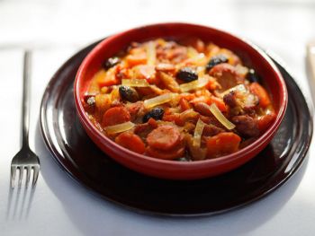 tajine de poulet aux citrons confits et olives kalamata