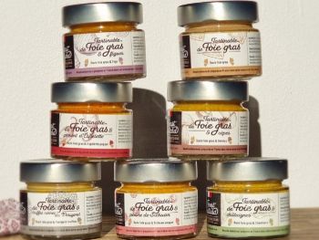gamme de tartinables au foie gras artisanal, conserverie la combe de job brive objat
